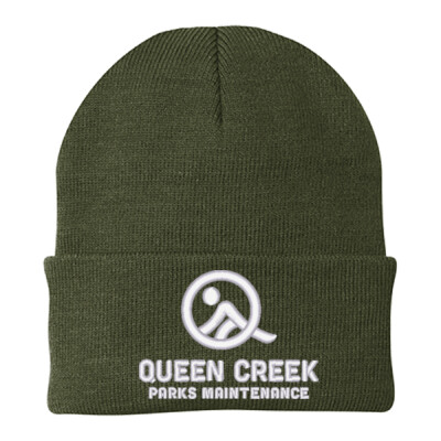 Port & Company Knit Cap White Embroidered Logo Thumbnail