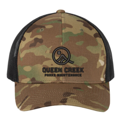 Yupoong Trucker Hat Black Embroidered Logo  Thumbnail